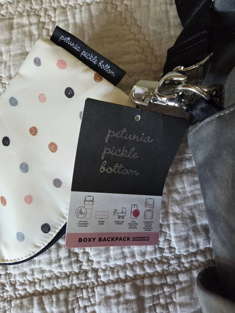 Petunia Pickle Bottom Boxy Gray Backpack